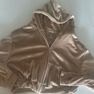 Women's Tan Zip-Up Hoodie